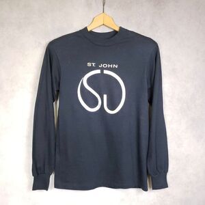 Vintage St. John black long sleeve shirt with logo
